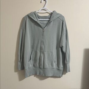 aerie Dusty Sage Zip-Up Hoodie oversized